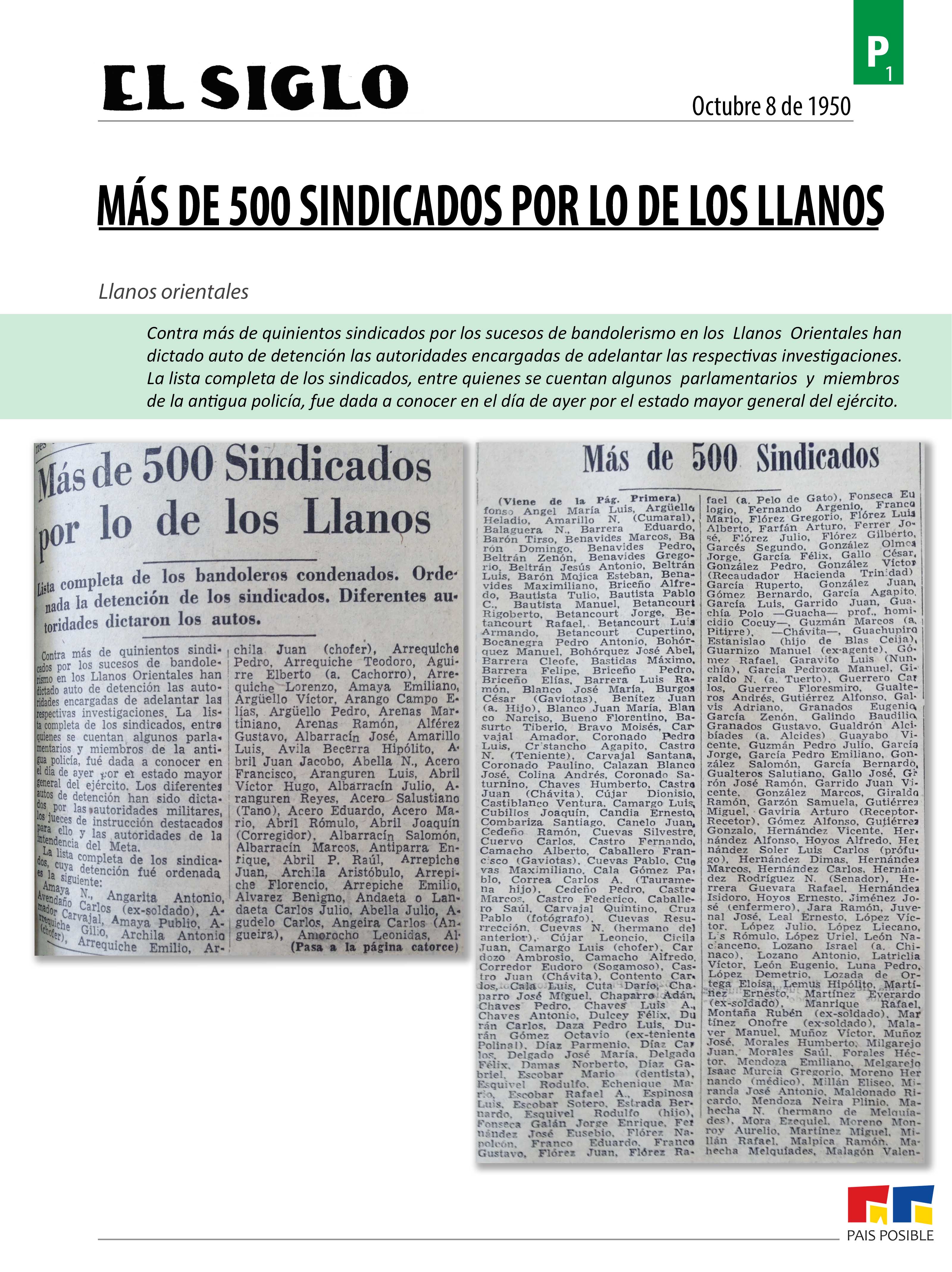 El Siglo, octubre 8 de 1950