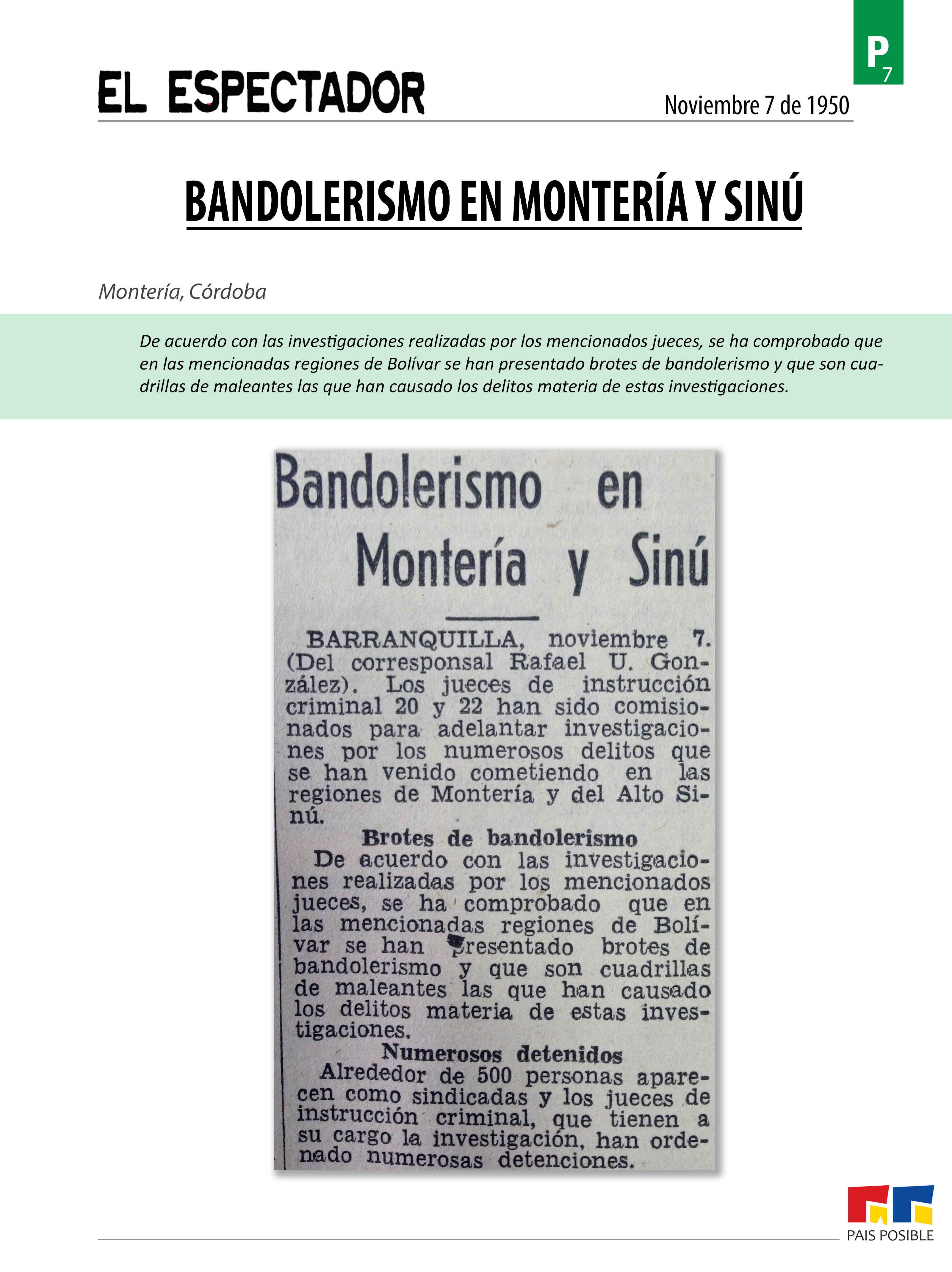 El Espectador, noviembre 7 de 1950