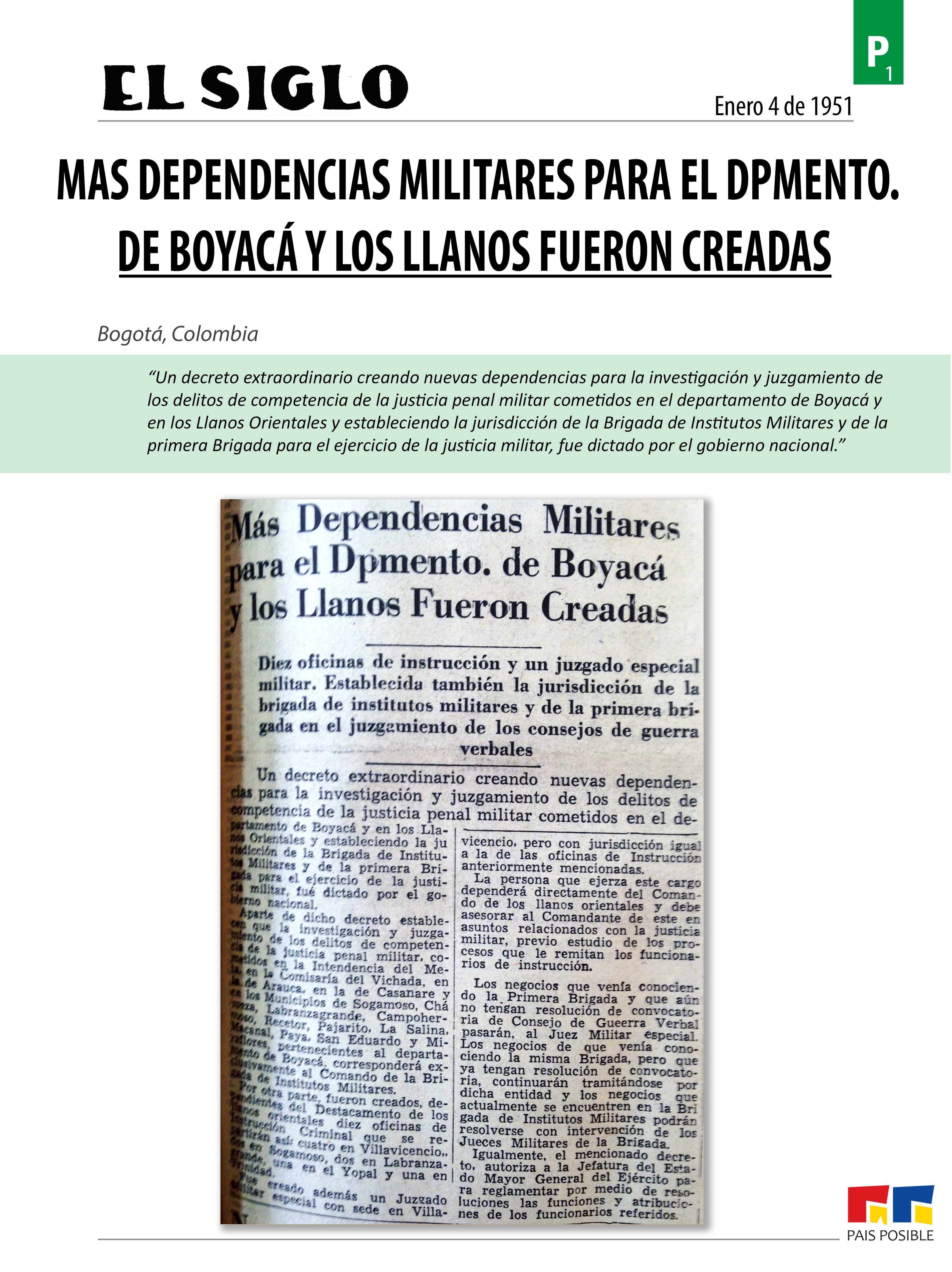 El Siglo, enero 4 de 1951