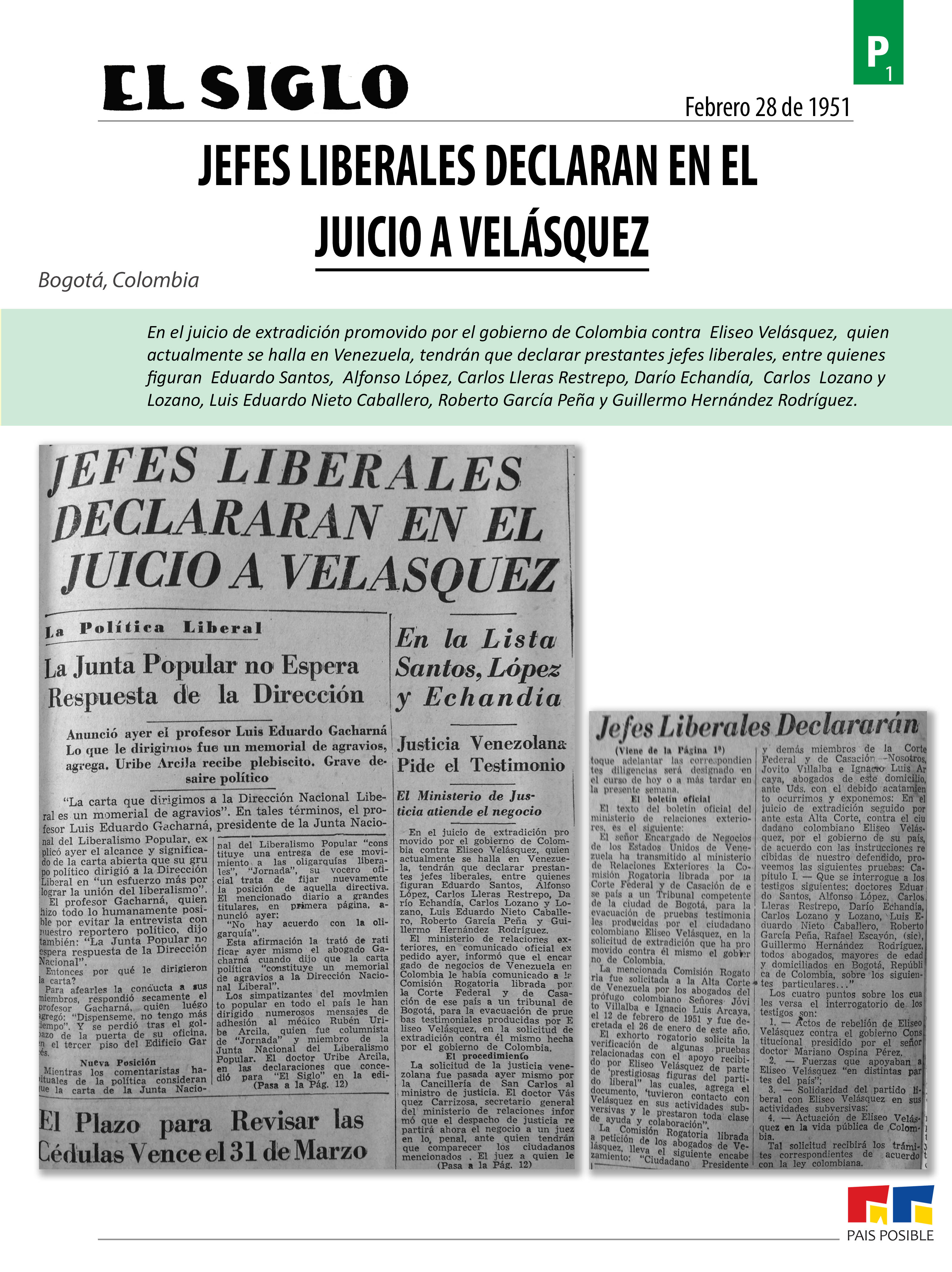 El Siglo, febrero 28 de 1951