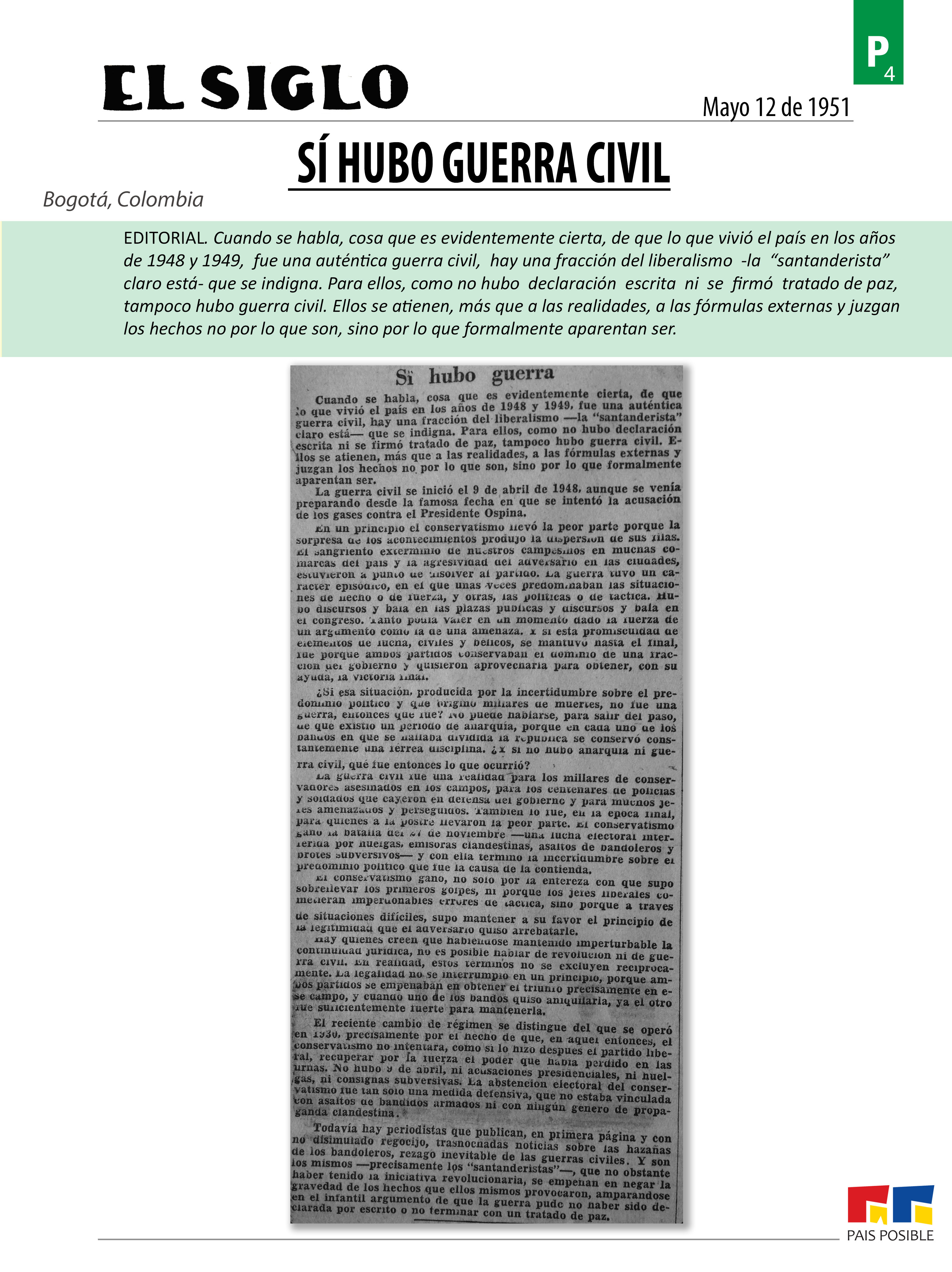 El Siglo, mayo 12 de 1951 p4