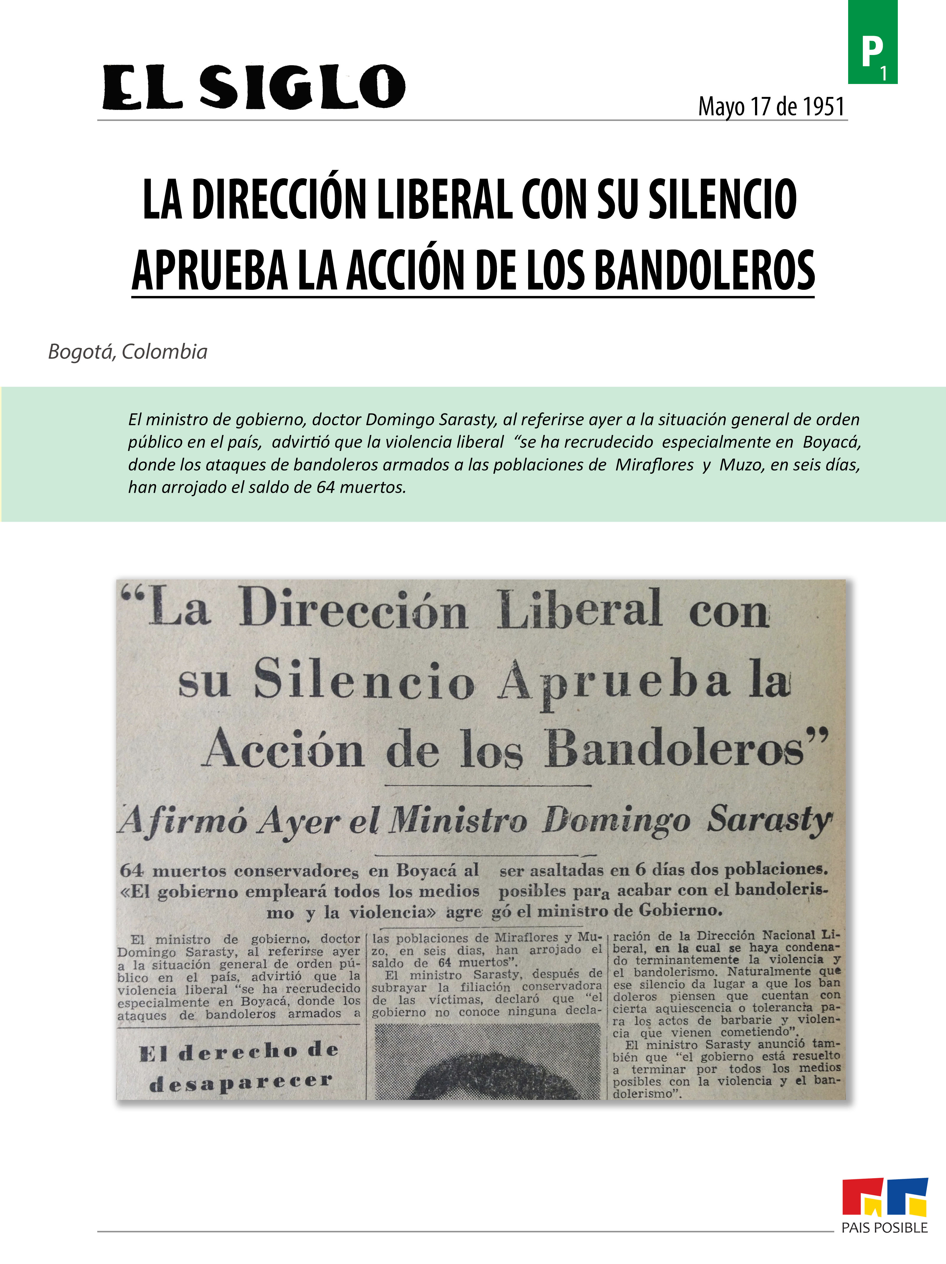 El Siglo, mayo 17 de 1951 p1
