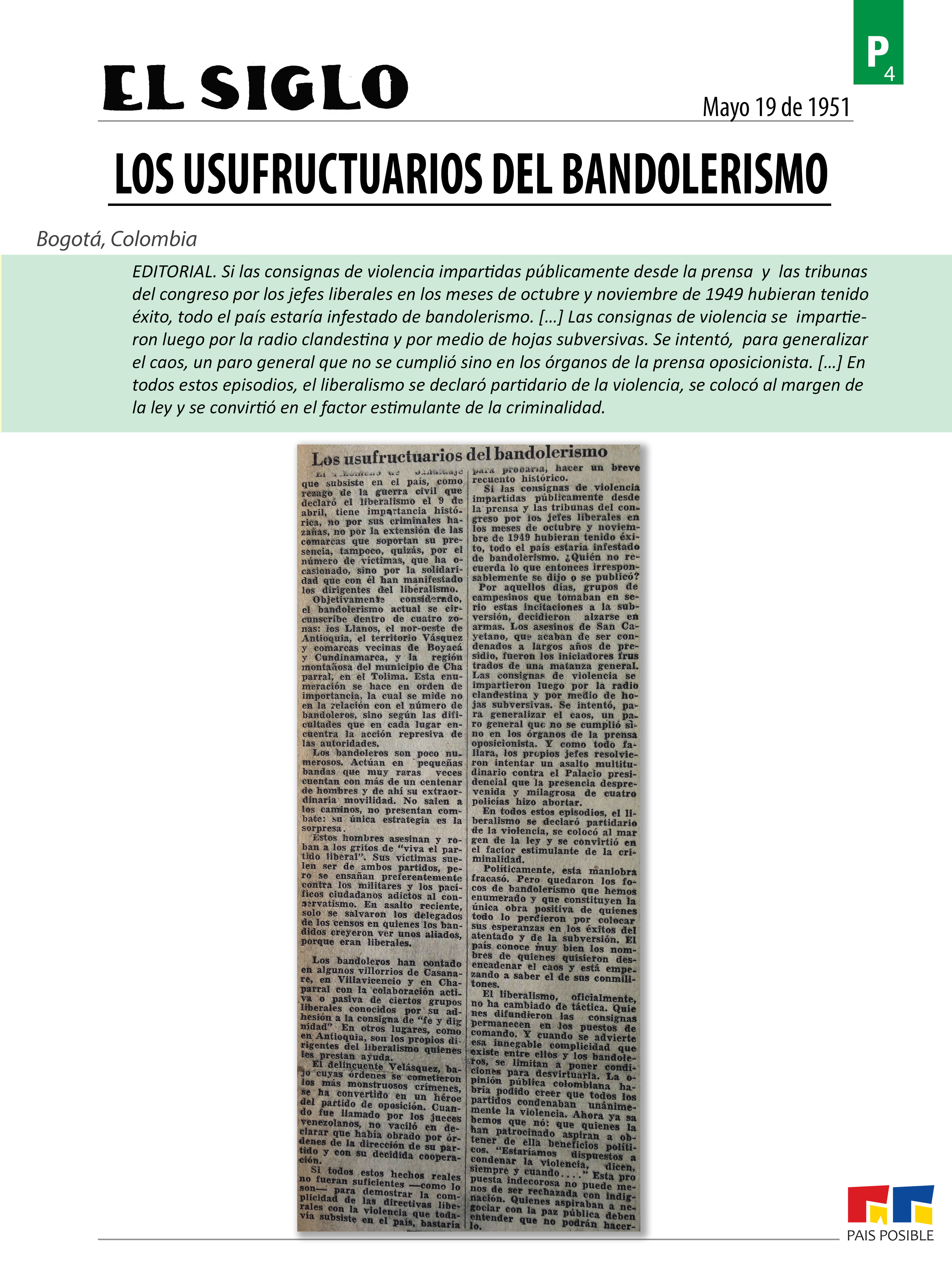 El Siglo, mayo 19 de 1951 p4