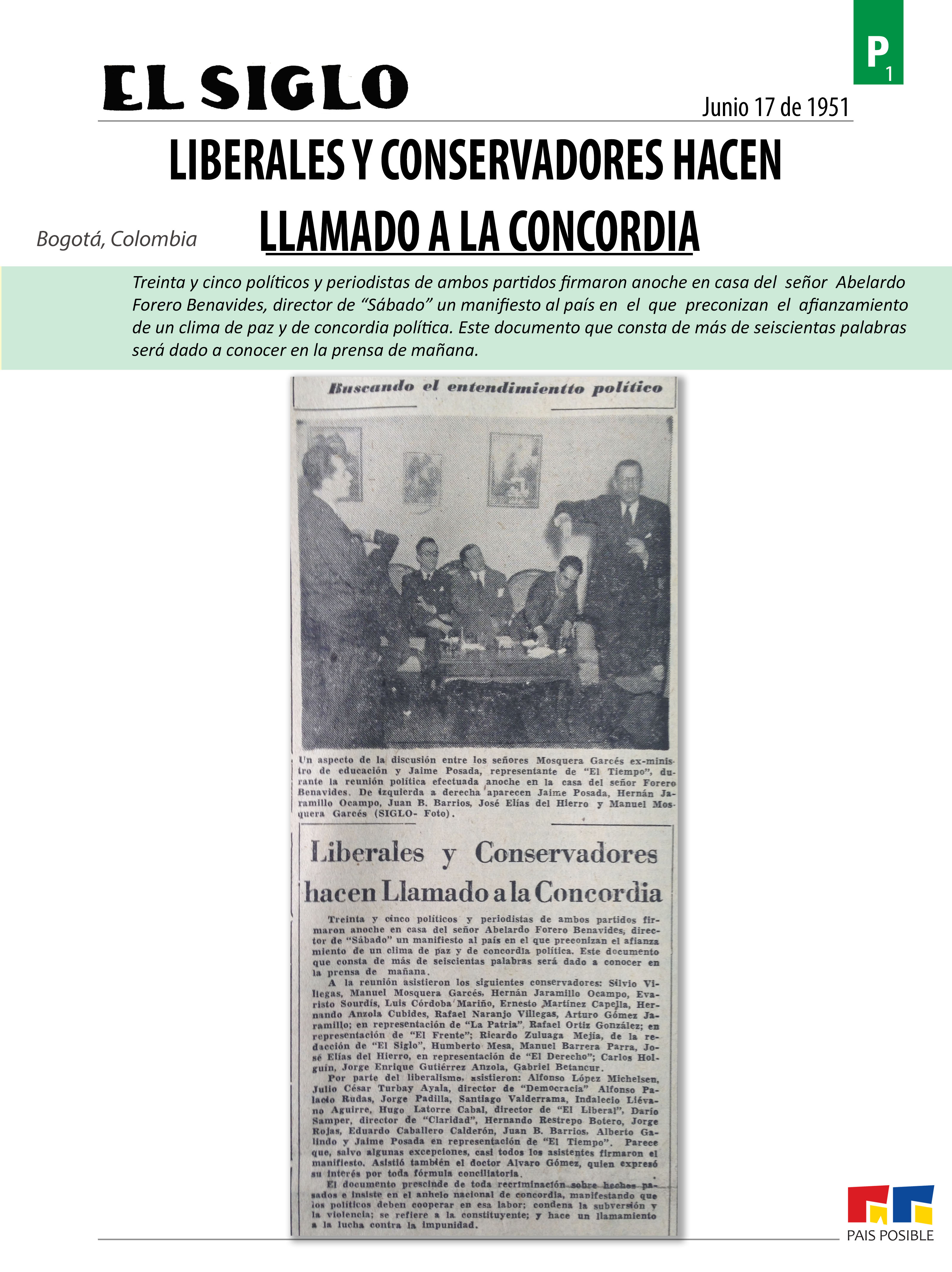 El Siglo, junio 17 de 1951