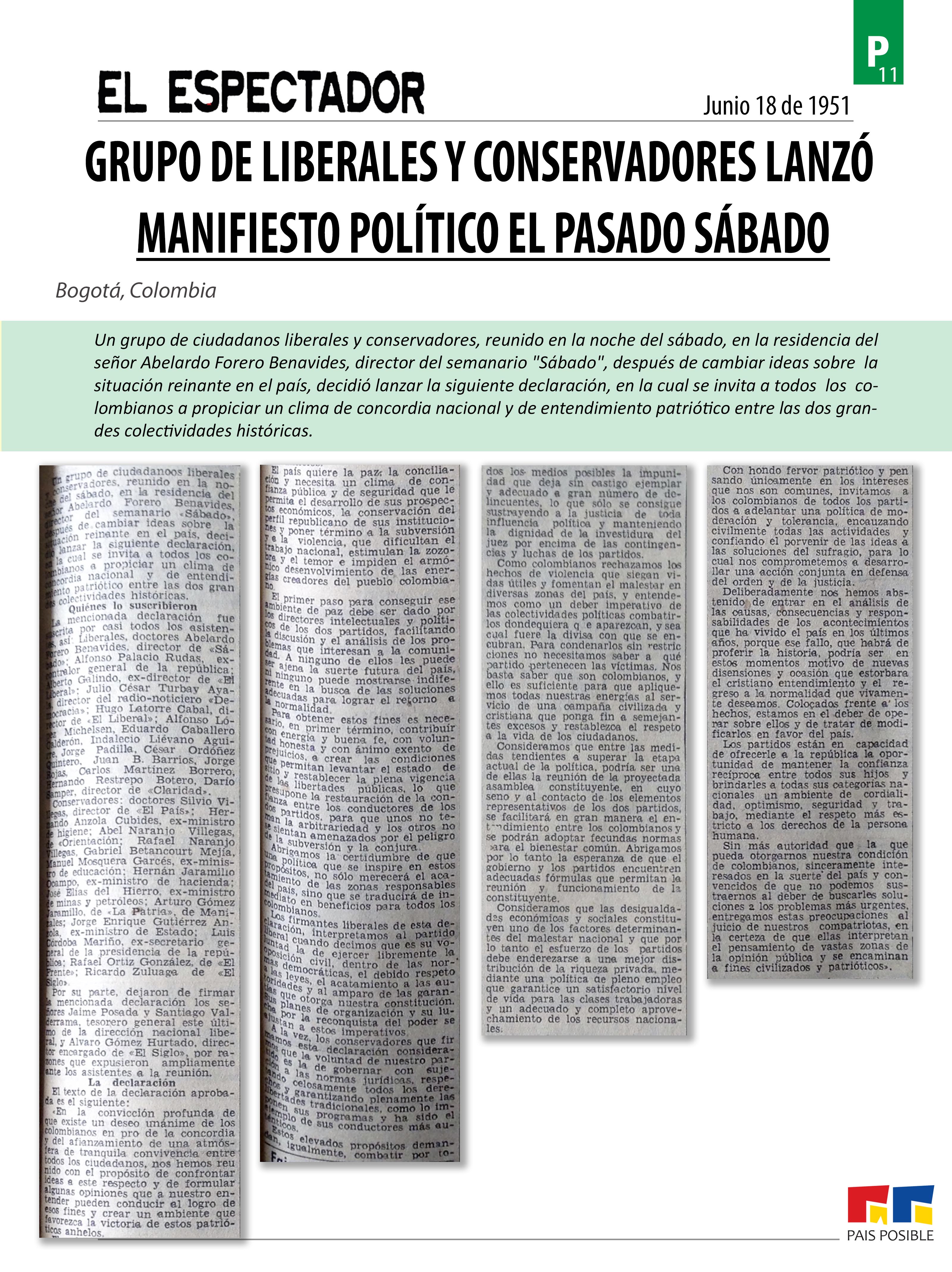 El Espectador, junio 18 de 1951