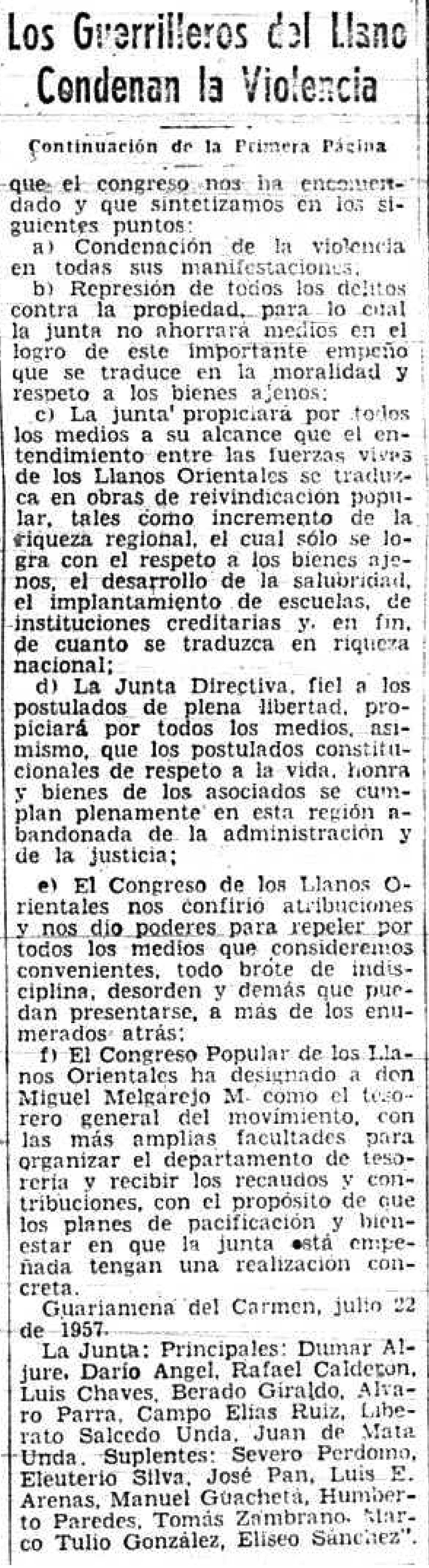 El Tiempo, agosto 5 de 1957