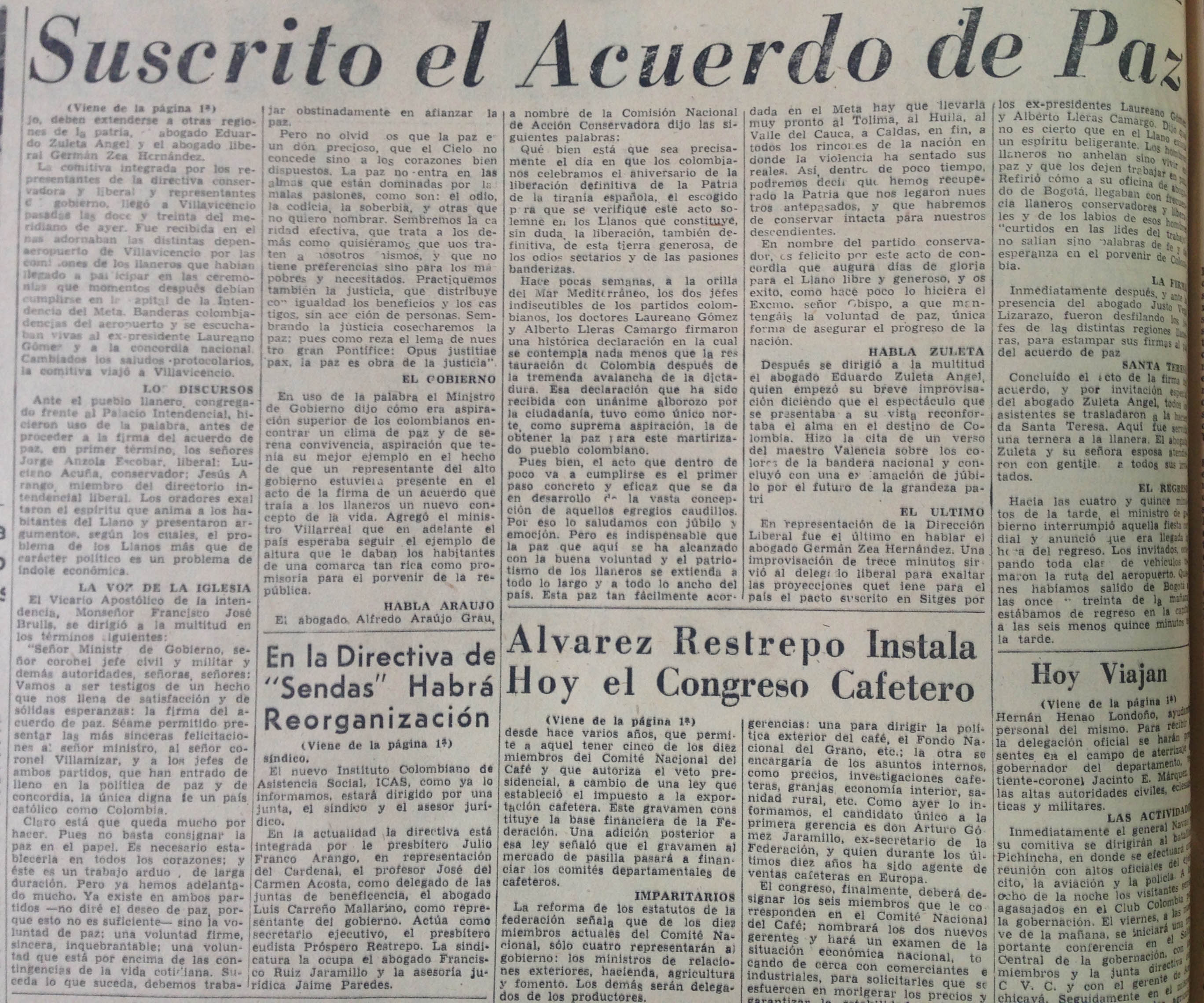El Siglo, agosto 8 de 1957